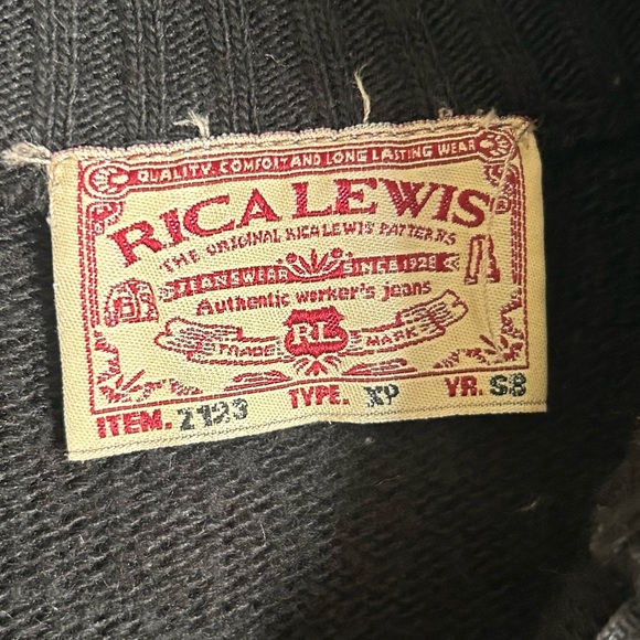 VINTAGE RICA LEWIS Black Wool Blend Quarter Zip Heritage Pullover Sweater Size L - Picture 2 of 11